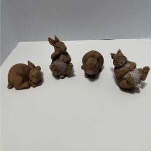 Adorable Brown Rabbit Figurine Collection